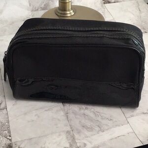 Burberry Fragrance Black Patent And Nylon Pouch